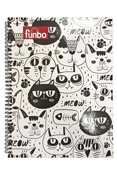 Generic FUNBO-A4 Size, 80 Sheet Single subject notebook with Hardcover(Meow)