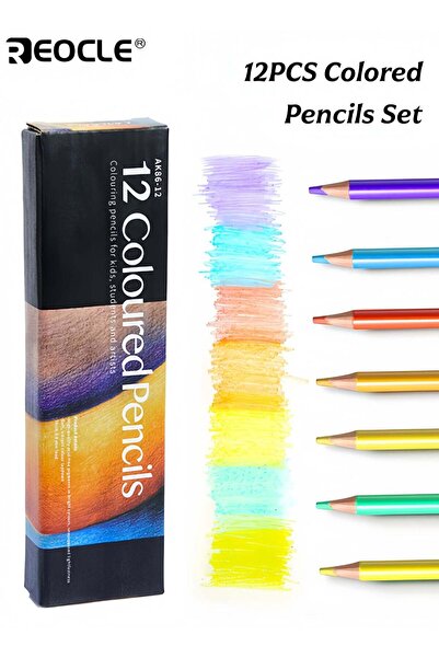 Generic 12 Assorted Colors Premium Art Coloring Wooden Pencils Set with Pen R...