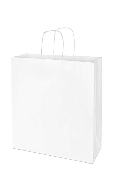 Generic White Paper bags with handles 42 x 31 x 12 cm Large Kraft Gift bags f...