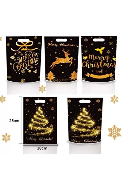 Generic 50pcs Christmas Candy & Gift Bags – 4 Assorted Designs (25×18cm) – Me...