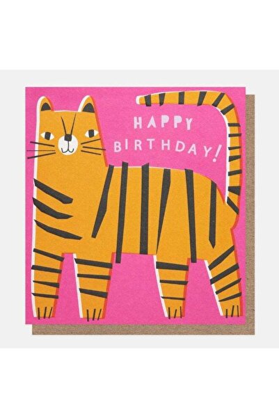 Generic Caroline Gardner Offset Tiger Happy Birthday Greeting Card