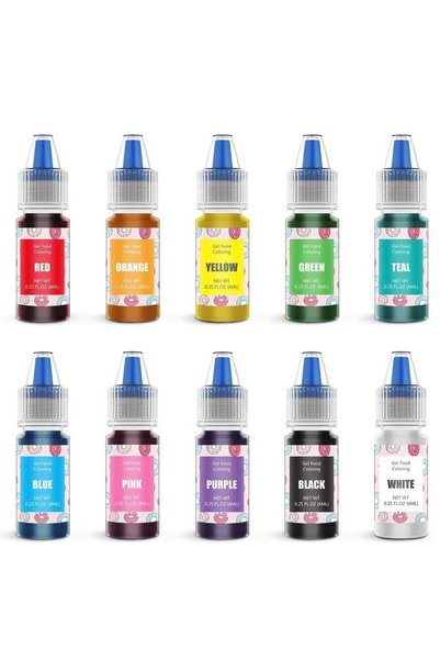 Generic Food Coloring Gel Cake Decorating Set - 10 Colors Gel Based Flavorles...