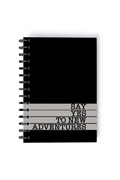 Generic Spiral A5 Notebook Adventures Motivational Quote Yes to adventure Bla...