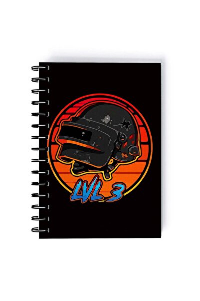 Generic Spiral A5 Notebook PUBG For Gaming Fan Level 3 Black Orange