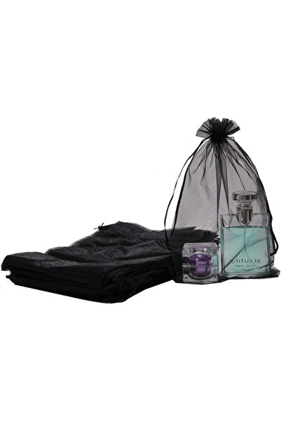 Generic Red Dot Gift Pack of 25 Organza Bags,20x30cm Black Mesh Bags Drawstri...