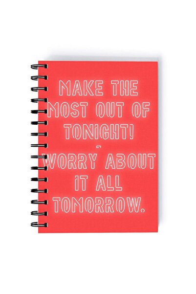 Generic Spiral A5 Notebook Typography Motivational Quote Most out of Tonight ...