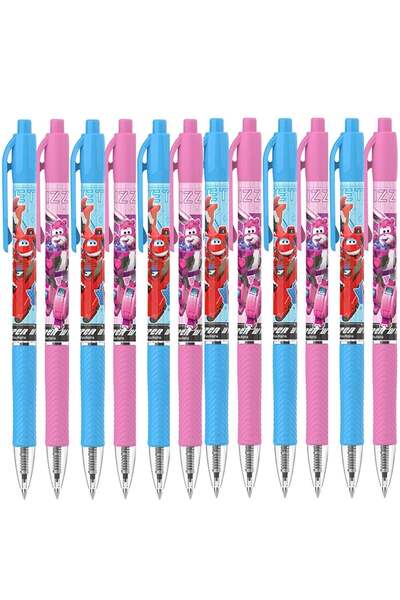 Generic 12-Piece Super Wings Ballpoint Pen 0.7mm Tip Blue Ink