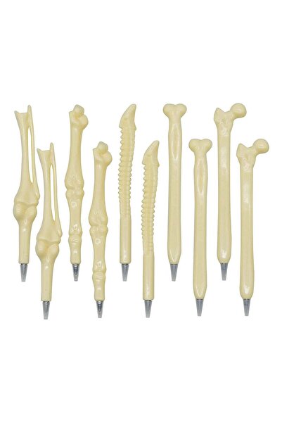 Generic SANMUGEED 10pcs Novelty Creative Bone Design Shape Ballpoint Pens for...