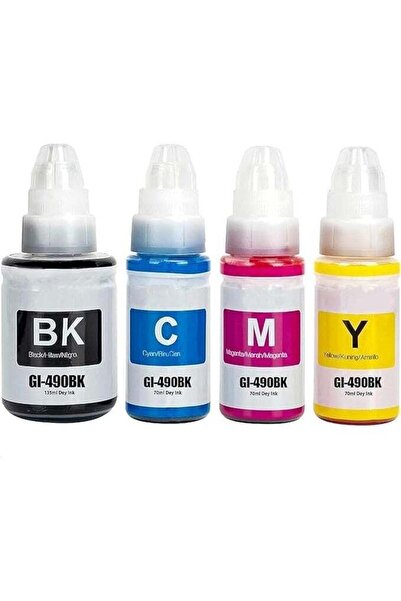 Generic 490 (4-Pack Black Cyan Magenta Yellow) Ink for GI 490 for PIXM G3400 ...
