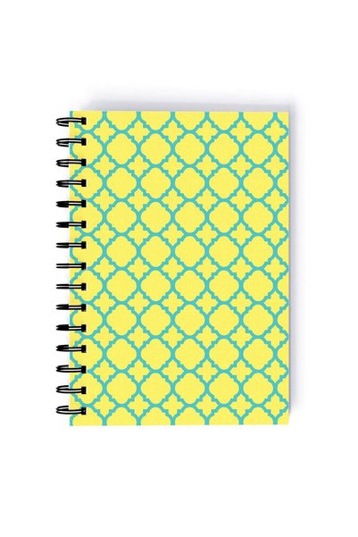 Generic Spiral A4 Notebook Arabic Pattern Circles Green Aesthetics