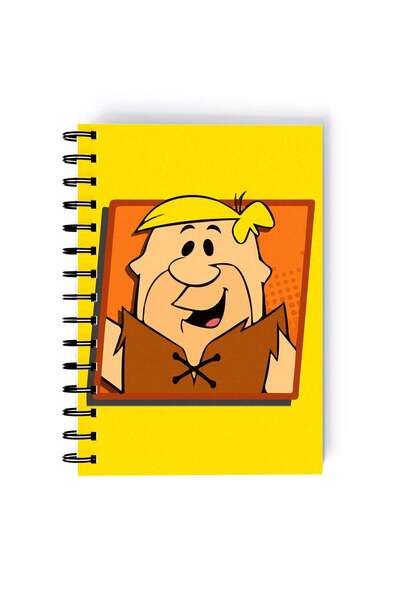 Generic Flintstone Barney Rubble Printed Spiral A5 Notebook Yellow/Beige/Orange