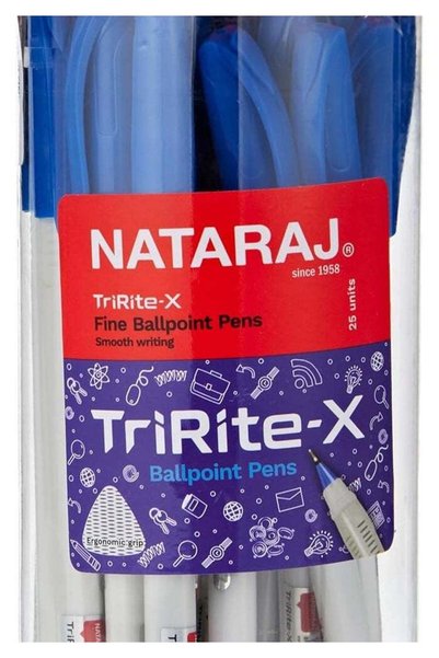 Generic Nataraj Tririte-X Fine Ballpoint Pens - 25 Pack