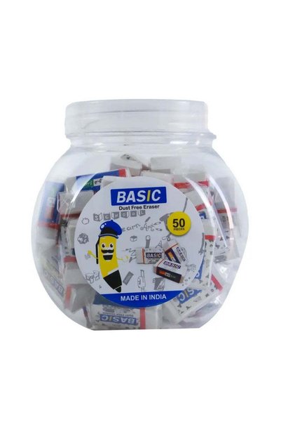 Generic Basic Non Toxic and Dust Free Plain White Eraser for Clean, Smooth An...