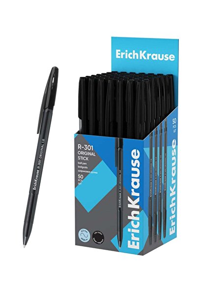 Generic 50-Piece R-301 Original Stick Ballpoint Pens 1.0mm Tip Black Ink