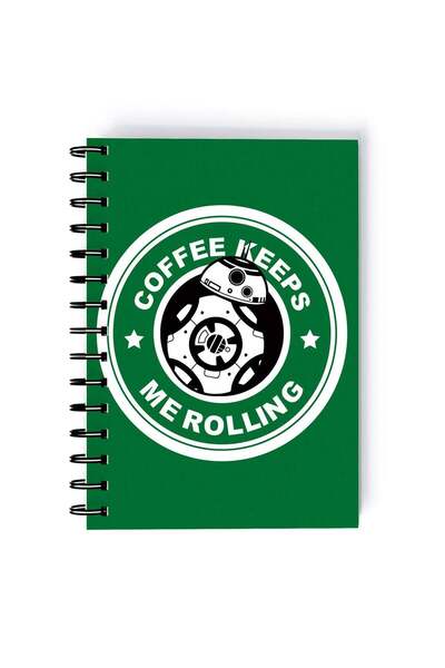 Generic Spiral A5 Notebook Logo Star Wars Green Starbucks