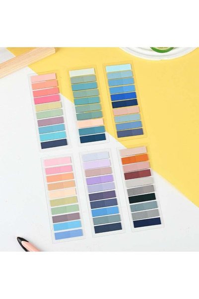 Generic 1200 Pcs Page Markers,Morandi Sticky Note Tabs Colored Writable And R...
