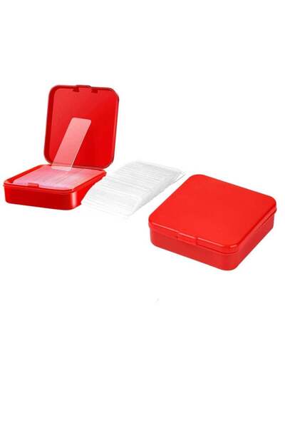 Generic Clear Self-Adhesive Sticky Wall Tape with Red Plastic Storage Box