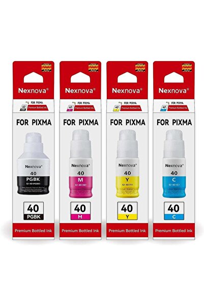 Generic NexNova® ink GI-40 for Canon 4-Pack PigmentBlack Cyan Magenta Yellow ...