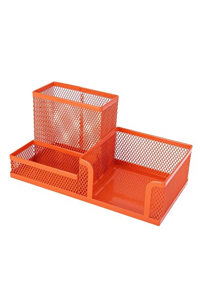 Generic Metal Mesh Desk Organizer Orange