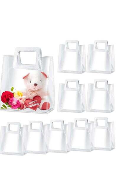 Generic Clear Gift Bag with Handle PVC Gift Bag Heavy Duty Handle Gift Bag fo...