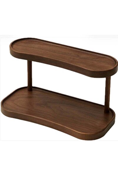 Generic Bamboo Desktop Organizer Shelf , 2-Tier Wooden Storage Rack for Perfu...