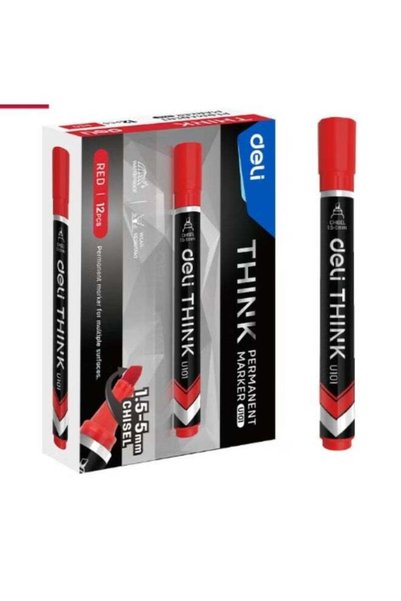 Generic 12-Pieces Think Permanent Marker Red U10140