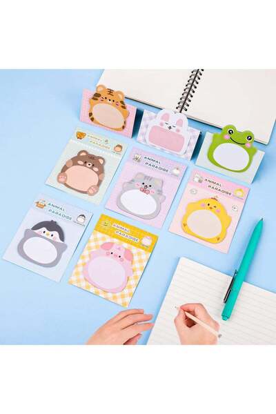 Generic Animal Sticky Notes - 8 Pack, Cute Shapes, Self-Stick Memo Pads with ...