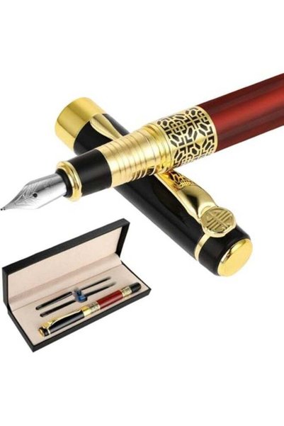 Generic Luxury Fountain Pen Set, 0.7mm Metal Fountain Pen with 4 Pc 3.4mm Ink...