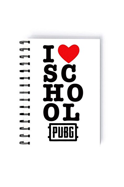 Generic Spiral A5 Notebook PUBG For Gaming Fan I Love School White