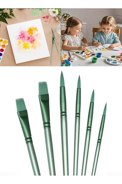 Generic Acrylic Paint Brush Set, 6 pcs Watercolor Brushes, Painting Brush Nyl...