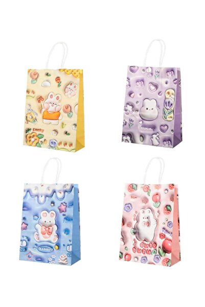 Generic 24 Cute Cartoon Bunny Gift Bags with Embossed Design, Perfect for Bir...