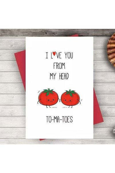 Generic Cute Valentine's Card 1pc "Head to Toe" (Tomato)