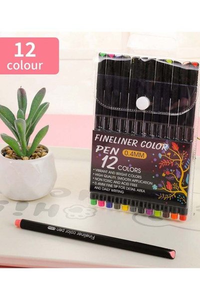 Generic 12 Pack Colorful Fineliner Ink Color Pens for Journaling Note Taking,...