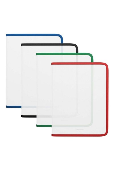 Generic 4-Piece A4 Size Clear Zipper File Folder Assorted Colours