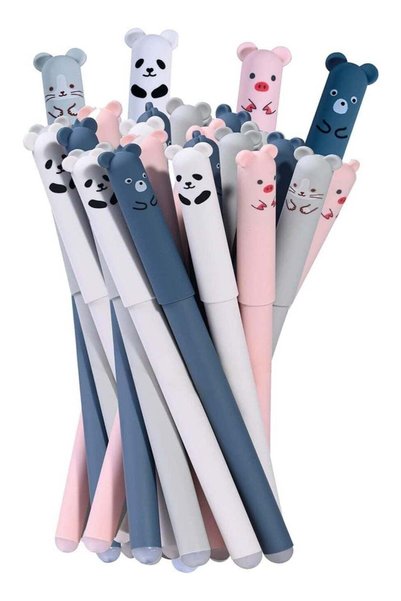 Generic 12 Pack Cute Cartoon Animal Rollerball Gel Ink Pens, 0.4mm Erasable G...