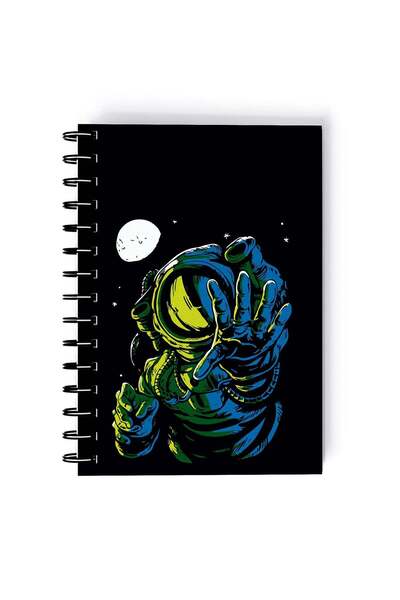 Generic Spiral A5 Notebook Astronaught Survival Space and Astronomy Blue and ...