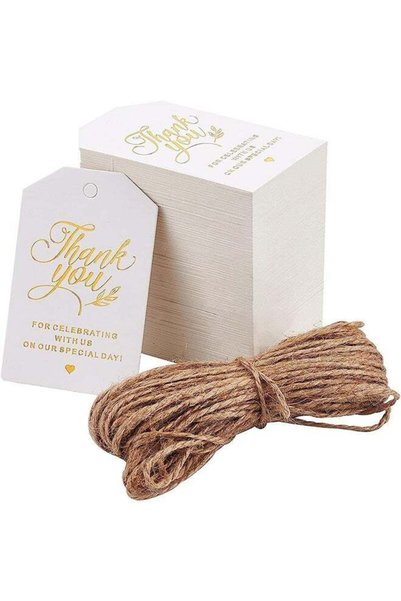 Generic Kraft Paper Thank You Tags, Thank You Gift Tags with 10m Jute Twine, ...