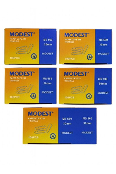 Generic MODEST Paper Clips Steel 233 – 30mm, 100 Pieces per Box – Pack of 5, ...
