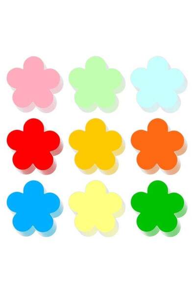 Generic 6PCS Colorful Flower Cutout Paper Sheet – 1 Large 6 Inch Spring Multi...