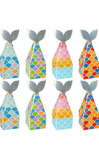 Generic 48 Mermaid Tail Candy Boxes for Under The Sea Birthday Party, Vibrant...