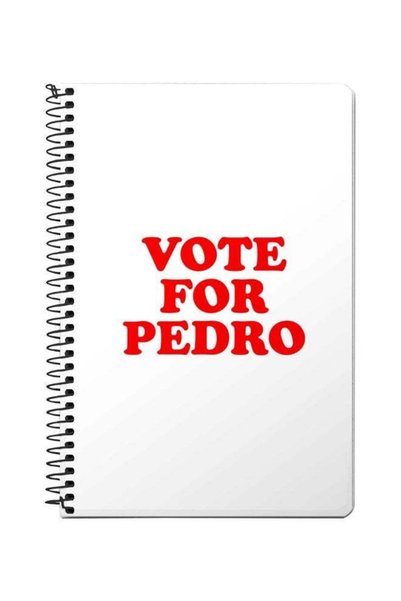 Generic Vote For Pedro Printed A5 Spiral Bound Notebook White/Red