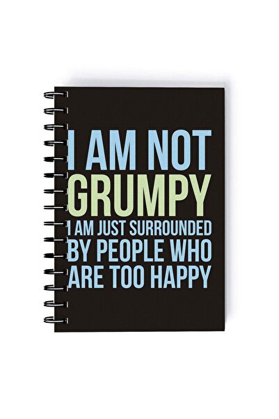 Generic Spiral A5 Notebook Typography Motivational Quote I am not Grumpy Aest...