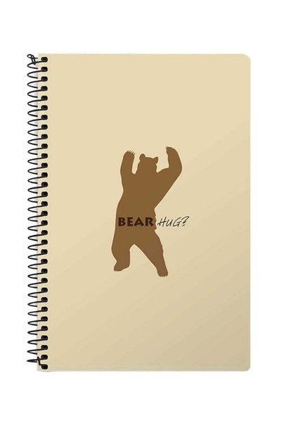 Generic Bear Hug A5 Spiral Notebook Beige