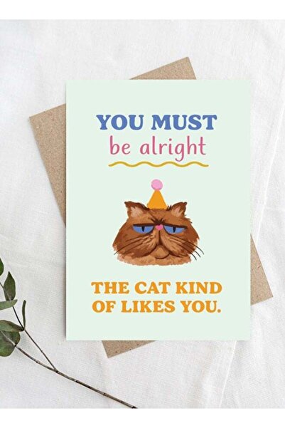 Generic Cat Likes You, Funny Greeting card