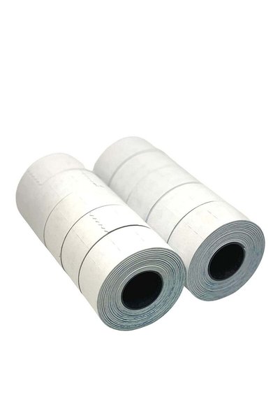 Generic 10-Piece Two-Line Print Price and Date Label Rolls White
