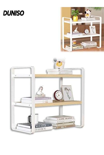Generic Modern Office Desk Shelf Organizer, Small Countertop Bookcase,Metal F...