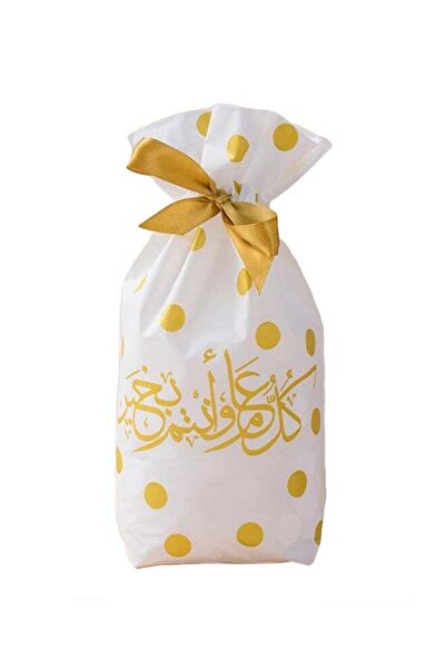 Generic 50-Piece Fashionable Wrapping Bag White/gold