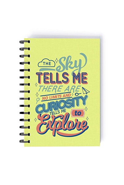 Generic Spiral A5 Notebook Typography Motivation and Inspirational Quote Sky ...