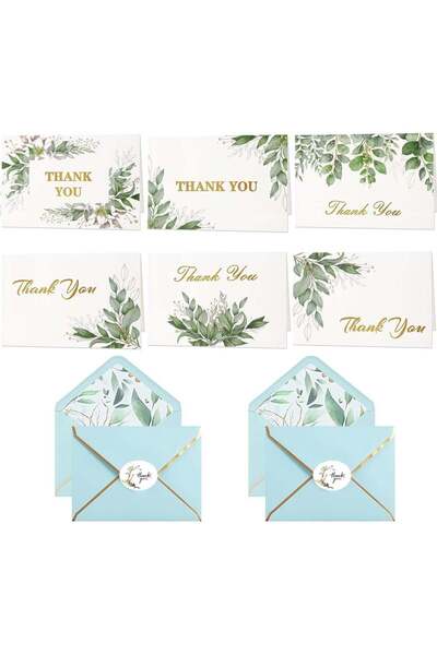 Generic 6 PCs elegant Thank You Cards with Envelopes and Sticker