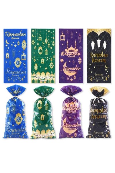 Generic Dailychic 100 PCS Ramadan Cellophane Gift Bags,Moon Star Castle Candy...